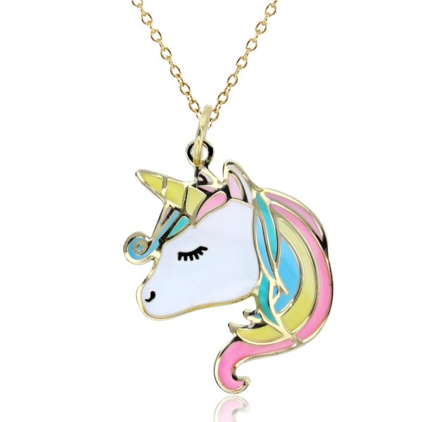 10KT Yellow Gold 28X18MM 18-inch Unicorn Pendant Sale