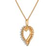 2MM Round Opal 18-inch Heart Pendant in Yellow Gold Plated Sterling Silver Supply