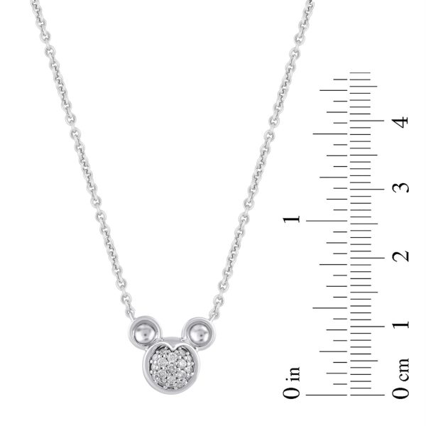 Disney Jewels Diamond Accent Mickey Mouse Pendant in Sterling Silver For Cheap