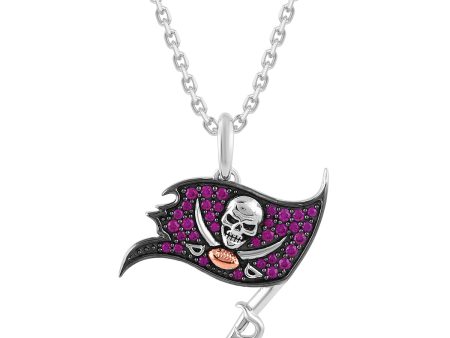 True Fans Fine Jewelry Tampa Bay Buccaneers 18-inch Pendant in Sterling Silver Cheap