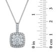 Signature EcoLove 1 CTW Lab Grown Diamond Halo Cluster Fashion Cushion Shaped 18-inch Pendant in 14KT White Gold Supply