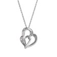 LoveSong 1 20 CTW Diamond Heart 18-inch Pendant in Sterling Silver For Discount