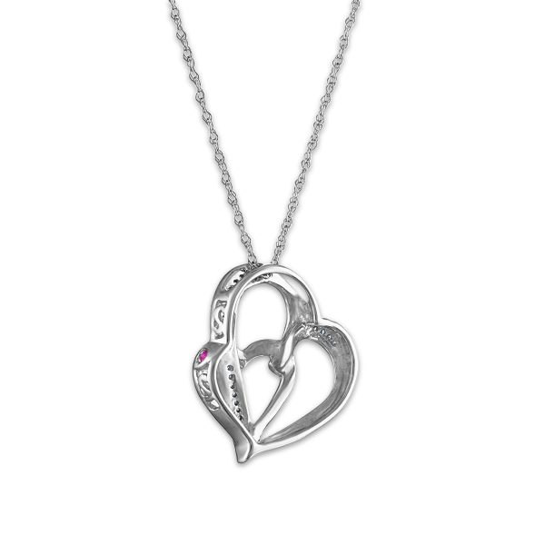 LoveSong 1 20 CTW Diamond Heart 18-inch Pendant in Sterling Silver For Discount