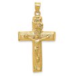 14KT Yellow Gold 45X24MM Crucifix Cross Pendant-Chain Not Included on Sale