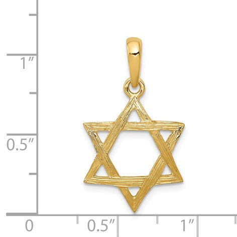 14KT Yellow Gold 24X15MM Star Of David Pendant. Chain Not Included Online Sale