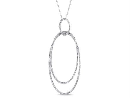 3 4 CTW Diamond 18-inch Double Oval Pendant in 10KT White Gold Online now