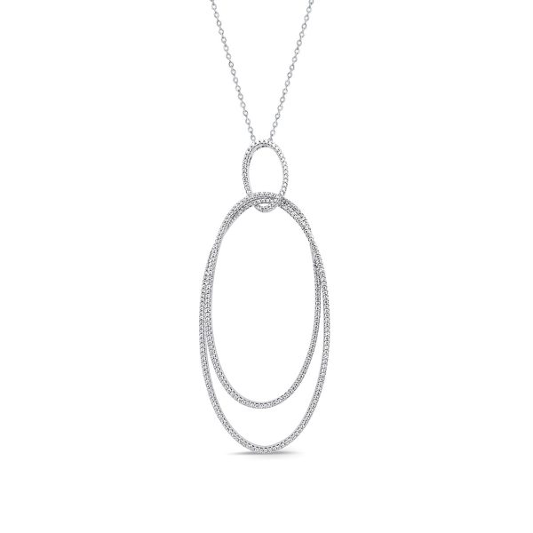 3 4 CTW Diamond 18-inch Double Oval Pendant in 10KT White Gold Online now