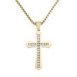 King by Simone I Smith Yellow Stainless Steel and Crystal 56X38MM 24-inch Cross Pendant Fashion