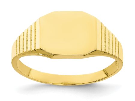 10KT Yellow Gold Childrens Signet Ring; Size 1.5 Online now