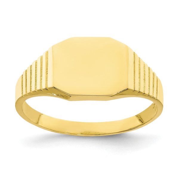 10KT Yellow Gold Childrens Signet Ring; Size 1.5 Online now