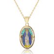 10KT Yellow Gold 26X12MM 18-inch Religious Virgin Mary Pendant For Cheap