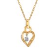 Diamond Accent 18-inch Heart Lock Pendant in 10KT Yellow Gold Online Sale