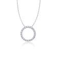 Crislu Platinum Plated Sterling Silver Cubic Zirconia 18-inch Circle Pendant Sale