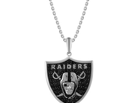 True Fans Fine Jewelry Las Vegas Raiders 18-inch Pendant in Sterling Silver Discount