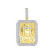 10KT Yellow Gold 1-1 2 CTW 46X27MM Jesus Christ Medal Charm. Chain not Included For Discount