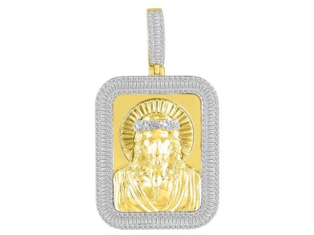 10KT Yellow Gold 1-1 2 CTW 46X27MM Jesus Christ Medal Charm. Chain not Included For Discount