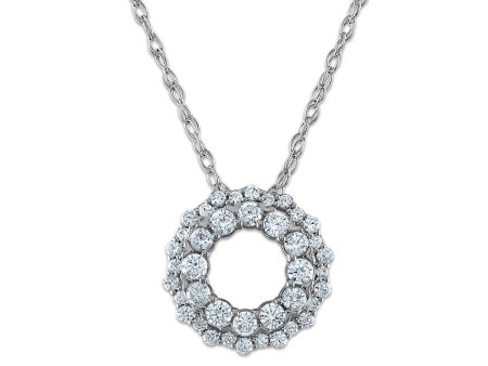 LoveSong EcoLove 3 8 CTW Lab Grown Diamond Fashion 18-inch Pendant in 10KT White Gold Discount