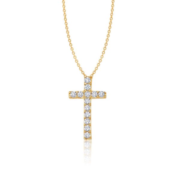 Crislu 18KT Yellow Gold Plated Sterling Silver 18-inch Cross Pendant Sale