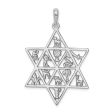 14KT White Gold 45X29MM Star Of David Pendant. Chain Not Included Online Sale