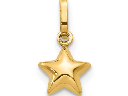 14KT Yellow Gold 13X6MM Star Pendant-Chain Not Included For Cheap