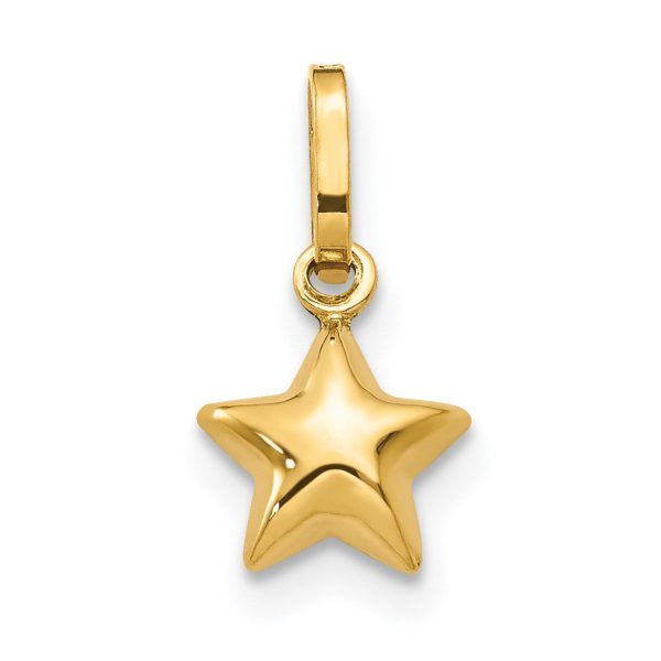 14KT Yellow Gold 13X6MM Star Pendant-Chain Not Included For Cheap