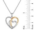 Diamond Accent 18-inch Heart Pendant in Two-Tone Sterling Silver Sale