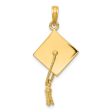 14KT Yellow Gold 30X15MM Graduation Cap Charm. Chain not Included Hot on Sale