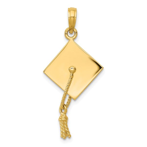 14KT Yellow Gold 30X15MM Graduation Cap Charm. Chain not Included Hot on Sale