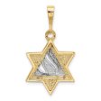 14KT White and Yellow Gold 30X18MM Star Of David Pendant. Chain Not Included Fashion