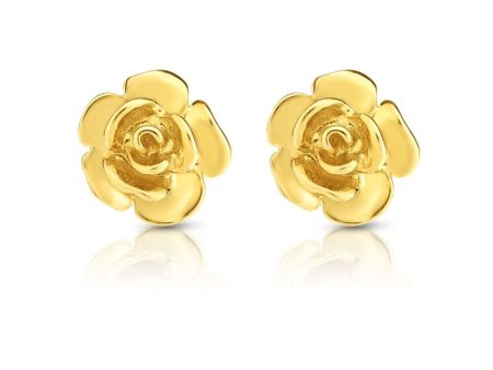 14KT Yellow Gold 9MM Flower Stud Earrings Cheap