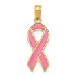 14KT Yellow Gold 23X13MM Awareness Ribbon Pendant-Chain Not Included For Sale