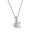 Signature EcoLove 3 4 CTW Lab Grown Diamond Solitaire Princess Cut 18-inch Pendant in 14KT White Gold For Discount