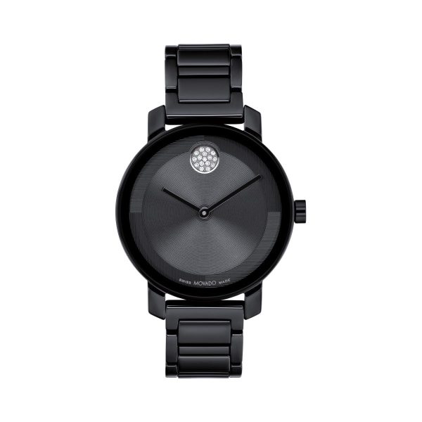 Movado BOLD Evolution Black Ceramic Watch with 34MM Crystal Dot Dial. 3601235 Sale