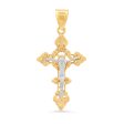 Roberto Martinez 14KT White and Yellow Gold 46X23MM Crucifix Cross Pendant. Chain Not Included Online Hot Sale