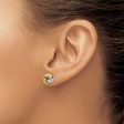 14KT Gold Tri-Color 9MM Diamond-cut Stud Love Knot Earrings Online Sale