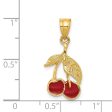 14KT Yellow Gold 26X12MM Cherries Pendant. Chain Not Included Discount