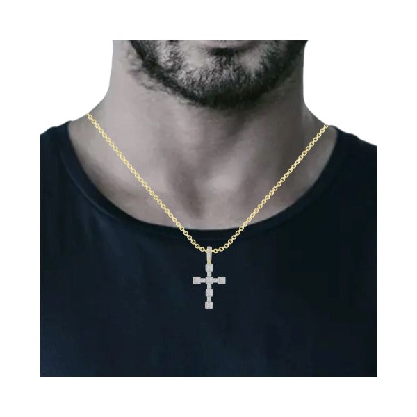 10KT Yellow Gold 1-1 4 CTW Diamond 55X29MM Cross Pendant. Chain Not Included Online