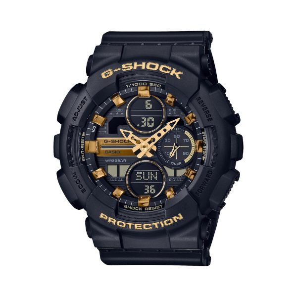 G-Shock with 45X45 MM Two-Tone Round Dial Resin Band Strap. GMAS140M-1A Fashion