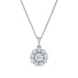 EcoLove 1 CTW Lab Grown Diamond Cluster Flower Shaped 18-inch Pendant in 14KT White Gold Discount