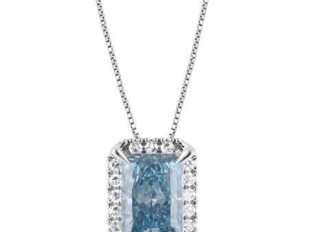 Signature EcoLove 1-3 4 CTW Fancy Blue Lab Grown Diamond Pendant in 14KT White Gold Online