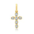 Crislu 18KT Yellow Gold Plated Sterling Silver and Cubic Zirconia Cross Charm For Cheap