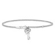 14k White Gold Adj Polished Puffed Heart Key 9in Plus 1in ext. Anklet on Sale