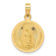 14KT Yellow Gold Diamond-cut Guadalupe Pendant-Chain Not Included Supply