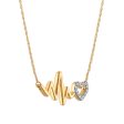 1 10 CTW Diamond Heartbeat Necklace in 10KT Yellow Gold Hot on Sale