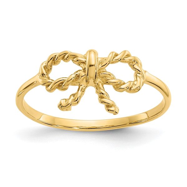 14KT Yellow Gold Bow Ring; Size 6 Online now