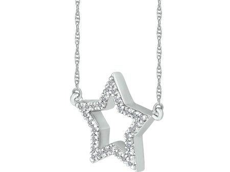 Diamond Accent 18-inch Star Necklace in Sterling Silver Fashion