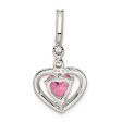 Sterling Silver Cubic Zirconia Heart Pendant. Chain Not Included Online now