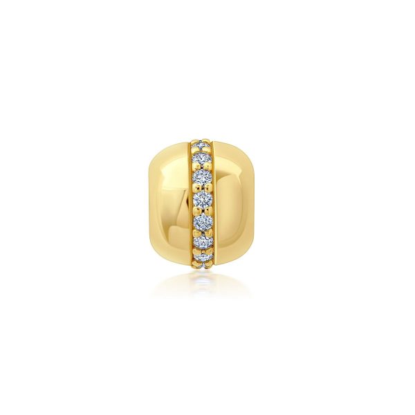 Crislu 18KT Yellow Gold Plated Sterling Silver and Cubic Zirconia Bead Charm Online now