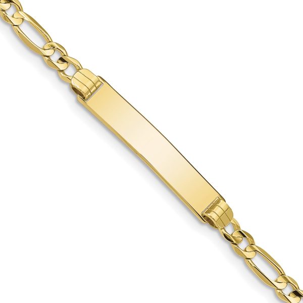 10KT Yellow Gold 7-inch 5.37MM ID Figaro Bracelet Online now