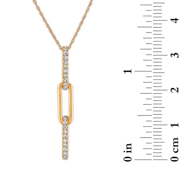 LoveSong 1 5 CTW Diamond Fashion Drop & Dangle Paper Clip 18-inch Pendant in 10KT Yellow Gold For Discount